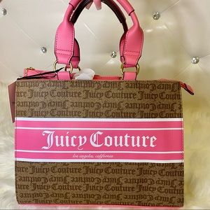 Juicy Couture Pink Brown Logo Bag